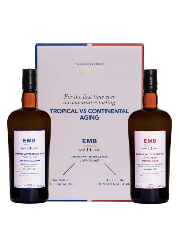 Jamaica Vatted Single Rum “EMB Plummer” continental + “EMB Plummer” tropical aging 14 years old - Monymusk, Velier, E&A Scheer